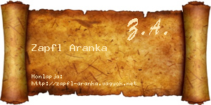 Zapfl Aranka névjegykártya
