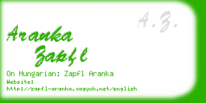 aranka zapfl business card